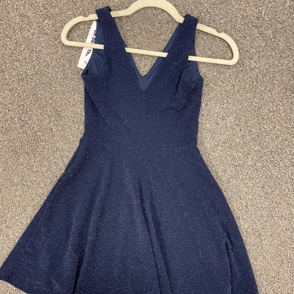 Un Deux Trois Navy Blue Sparkle Kids Formal Dress - Picture 2 of 5